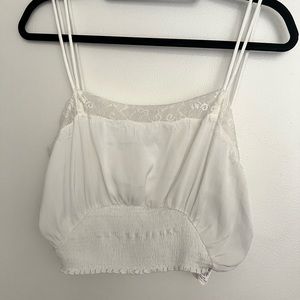 White Lace Crop Top